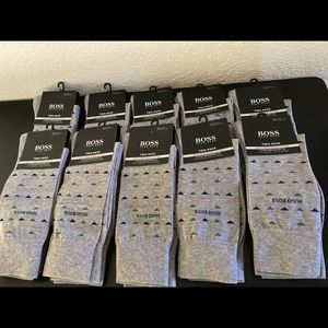 20 PAIRS 🔥HOST PICK NEW 20 PAIRS OF MENS ITALIAN HUGO BOSS SOCKS GRAY SZ 7-13